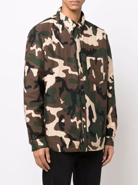Geacă Purple Brand cu imagine cu model camuflaj verde