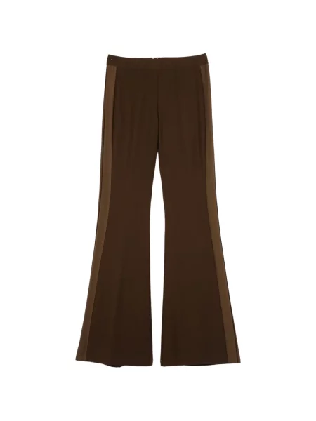 Pantaloni Twinset cu dungi evazate maro