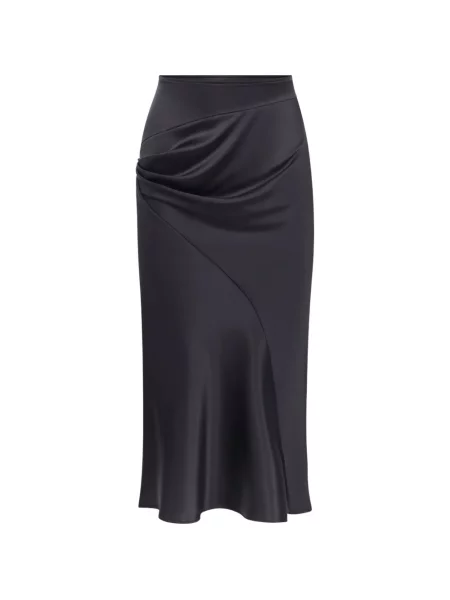 Fustă midi Nina Ricci asimetrică drapată negru