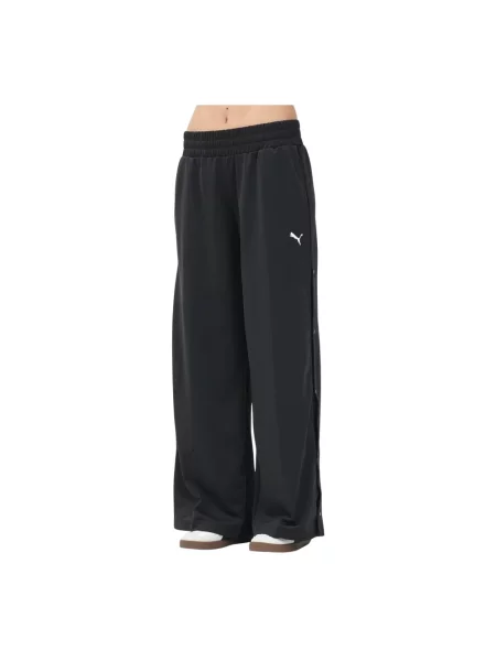 Spodnie WARDROBE ESS z niskim stanem na zatrzaski czarne