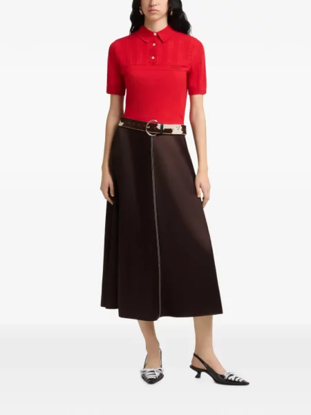 Fustă midi Marni din satin maro