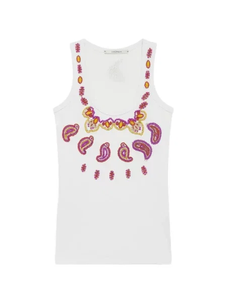 Top Maliparmi cu broderie alb