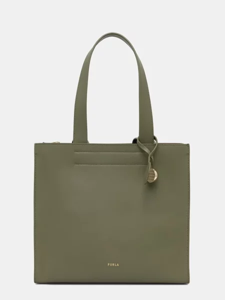 Furla geantă shopper pentru femei din piele Divide It M tote verde