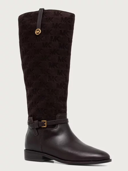 MICHAEL Michael Kors cizme pentru femei din piele Beverly Flat Boot maro