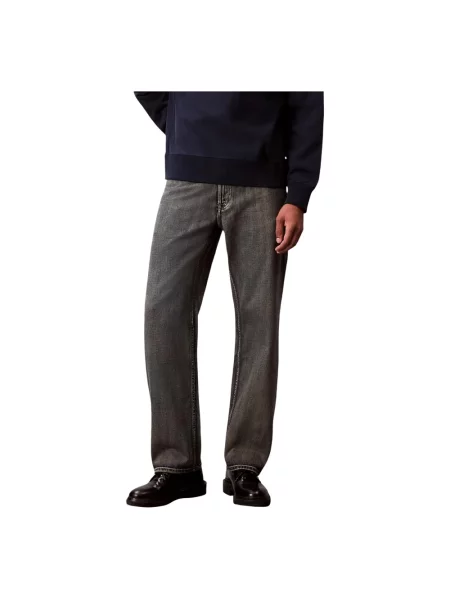 Jeansy straight leg Calvin Klein Jeans czarne