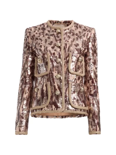 Geacă Elie Saab cu broderie din tweed