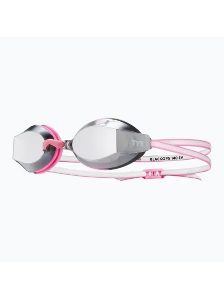 Ochelari de înot pentru femei TYR Blackops Ev Racing Mirrored silver/ pink/ white alb