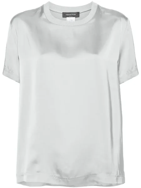 Сатенена блуза Fabiana Filippi сиво
