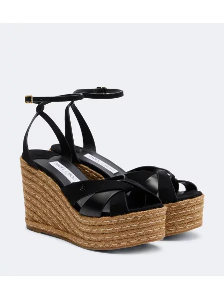 Sandale Jimmy Choo din piele de căprioară cu pană negru