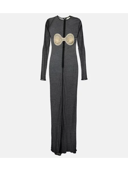 Maksi sukienka maxi Magda Butrym z dżerseju garniturowa czarna