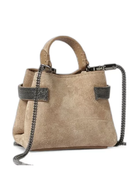 Geantă shopper Brunello Cucinelli din piele de căprioară