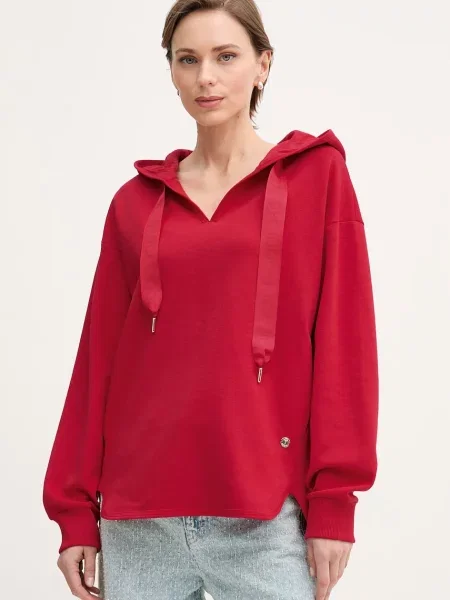 Joop! bluza z bawełną czerwona