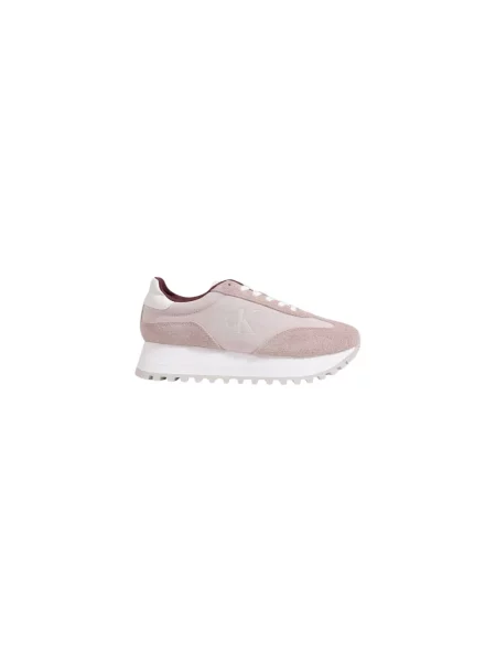 Sneakersy Calvin Klein Jeans sznurowane zamszowe białe