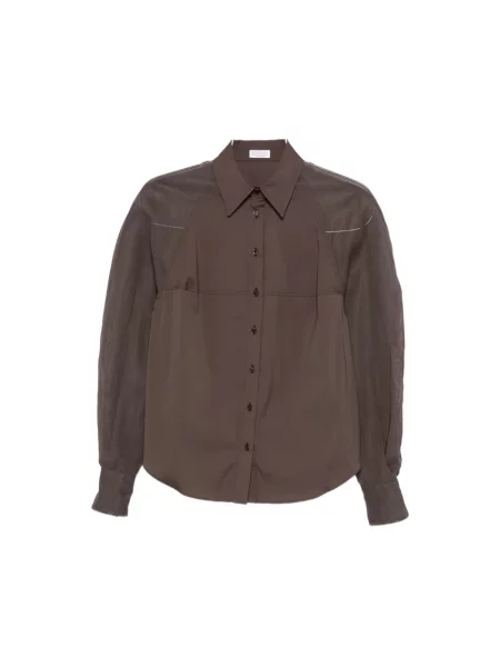 Koszula Brunello Cucinelli brązowa