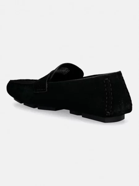 Semišové mokasíny Calvin Klein SQUARE DRIVER SUEDE černé
