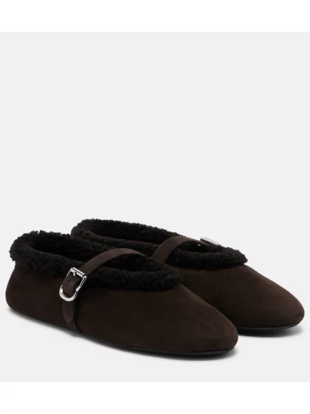 Pantofi cu toc Alaïa din piele de căprioară maro