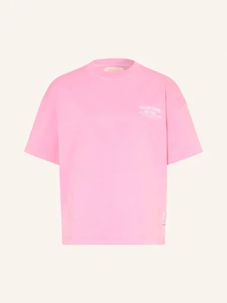 Oversize’owy T-shirt z nadrukiem logo Another Cotton Lab różowa