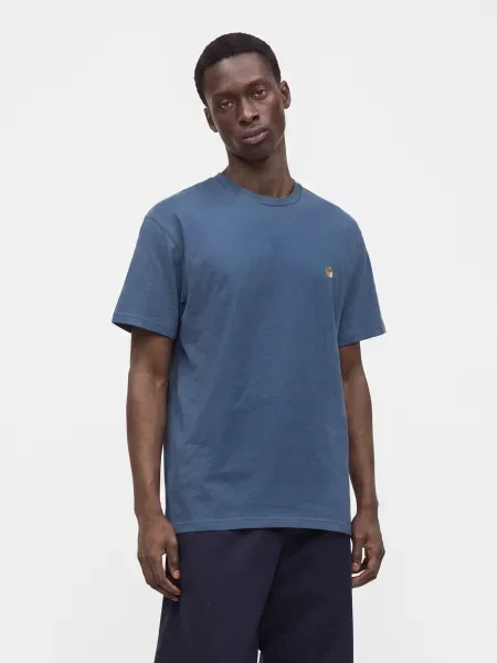 Carhartt WIP Tričko Chase dymovo modrá