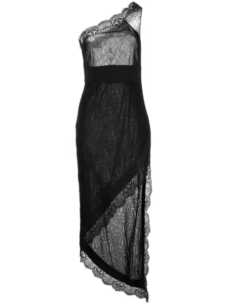 Rochie Tom Ford din dantelă cu un umăr gol de costum negru