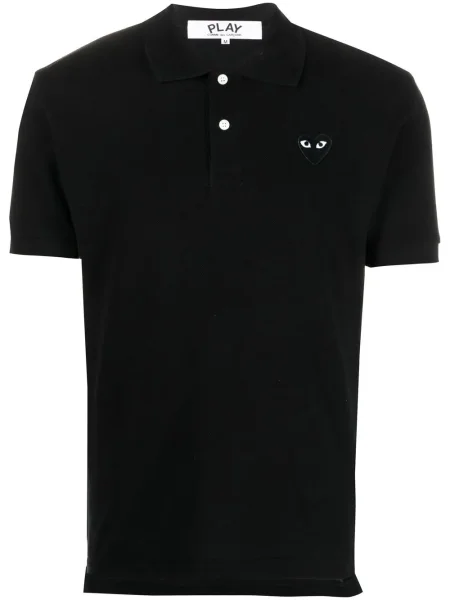 Polo Comme Des Garcons Play cu broderie negru