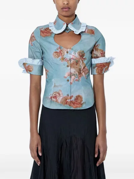 Bluză Vivienne Westwood cu imagine albastru