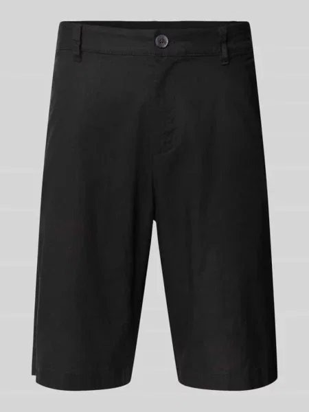 Szorty chinosy o kroju relaxed fit z mieszanki lnu i bawełny Tom Tailor Denim czarne