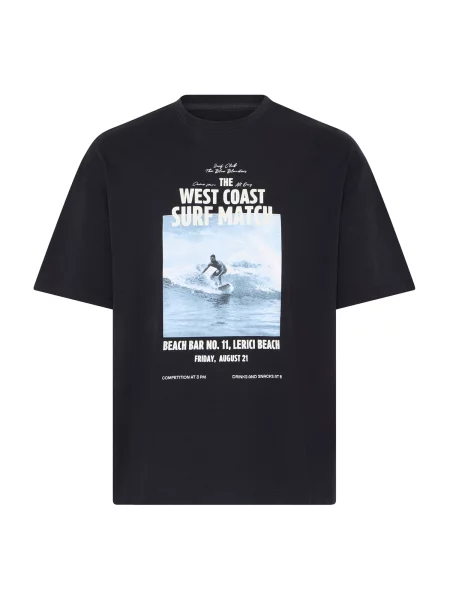 BLEND Tricou BHKyros albastru / albastru deschis / negru alb