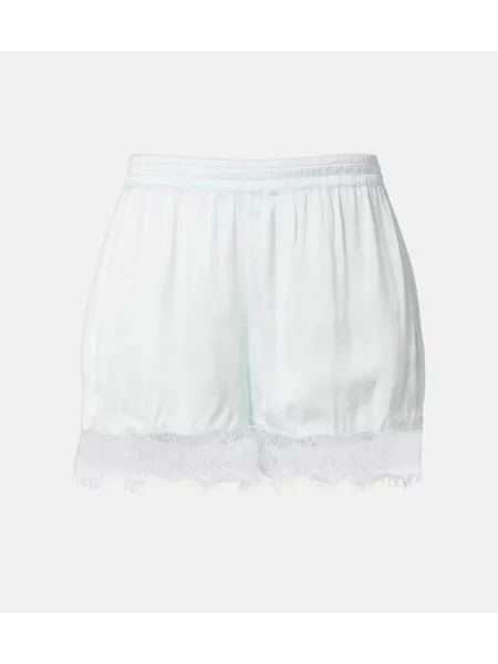 Pantaloni scurți Poupette St Barth din satin albastru