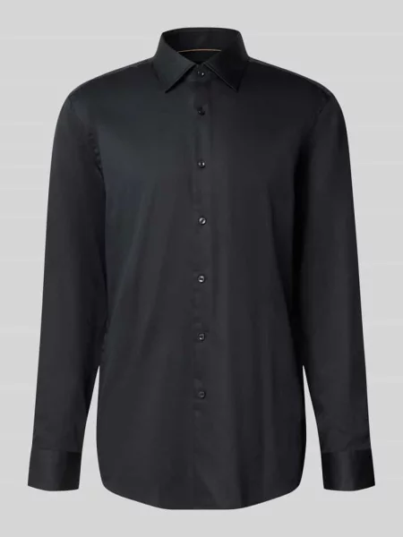 Koszula biznesowa o kroju slim fit z czystej bawełny model H-HANK Boss czarna