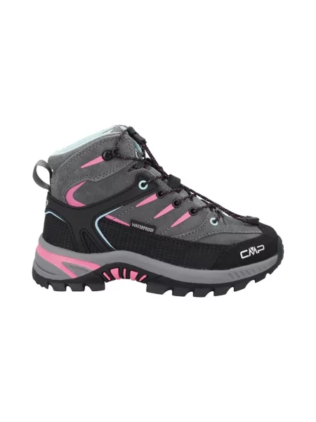 Buty trekkingowe dla dzieci RIGEL MID skóra wodoodporne czarne