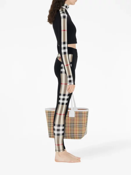 Ošišano top Burberry karirani od jersey crna