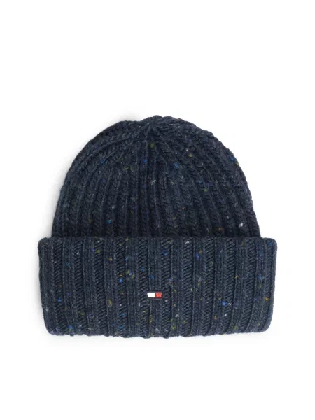 Tommy Hilfiger czapka wełniana Mężczyźni Wełna niebieski ONE SIZE granatowa