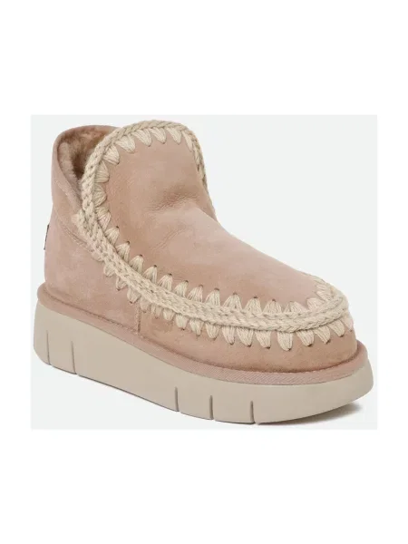 Buty do kostki Mou skórzane brązowe