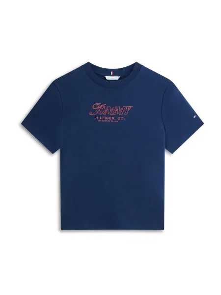 TOMMY HILFIGER Tricou bleumarin / intens roșu
