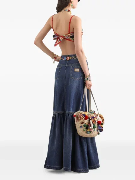 Дълго дънкова пола Dolce & Gabbana синьо