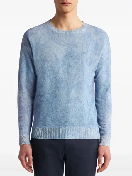 Megztinis Etro su paisley raštu mėlyna