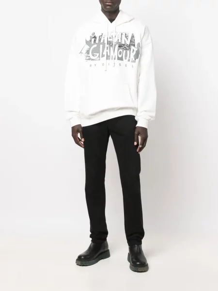 Hoodie Diesel με σχέδιο λευκό