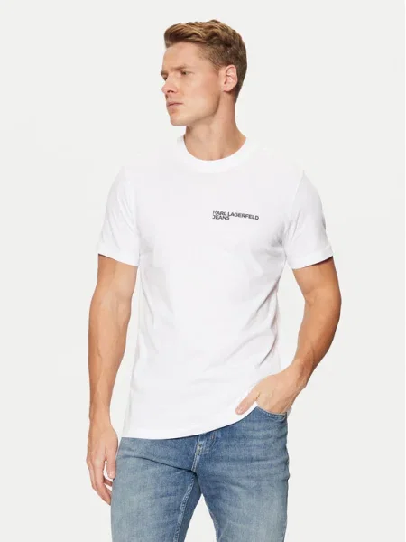 Karl Lagerfeld Jeans tricou din barbati cu imprimeu alb