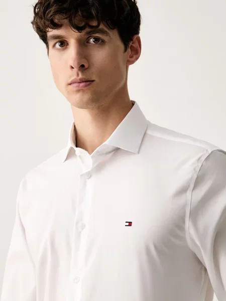 Tommy Hilfiger риза мъжка с бяло