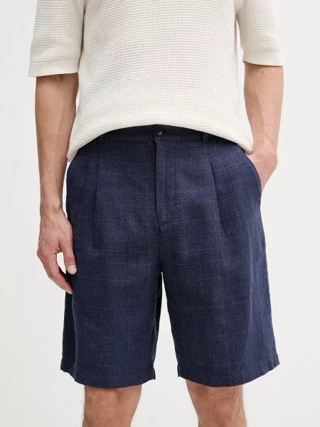 Lanene kratke hlače United Colors of Benetton mornarsko modra