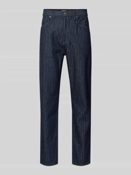 Jeansy o kroju tapered fit z czystej bawełny model HERRINGBONE' Armedangels granatowy