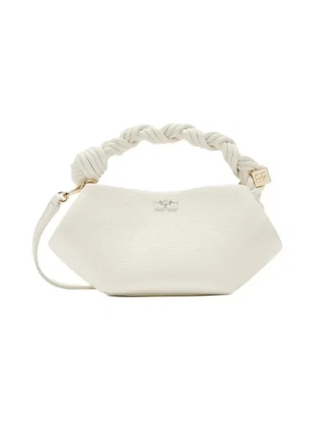 Torba Ganni skórzana biała