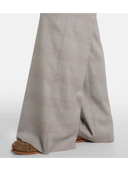 Vilnonės pledinės kelnės Max Mara pilka