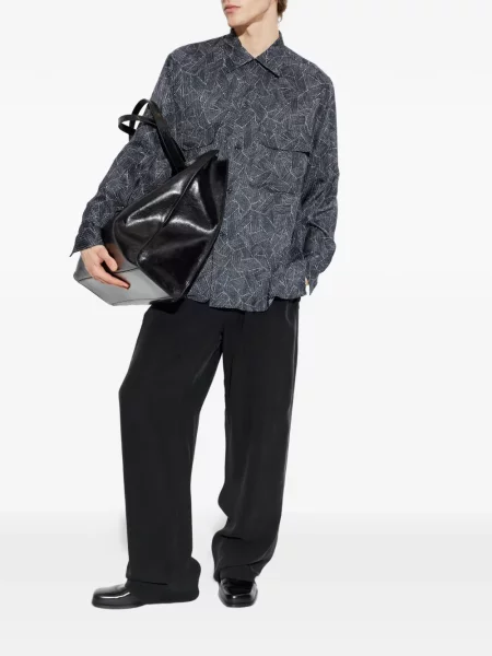 Риза Giorgio Armani с принт сиво