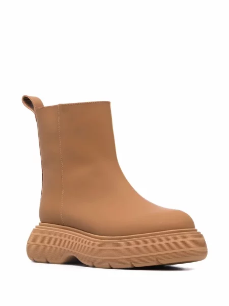 Cizme scurte Giaborghini din piele chunky maro