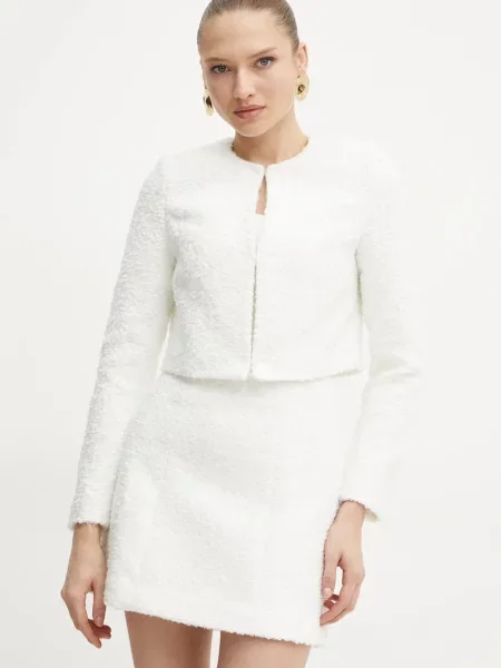 Сако Marciano Guess BOUCLE с едно копче с изчистен дизайн бежово