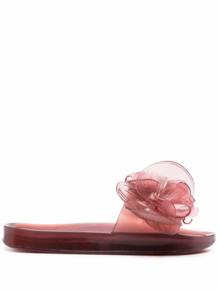 Klapki Y/project w kwiatki bez obcasa czerwone