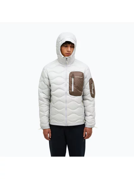 Geacă cu puf pentru bărbați Peak Performance Helium Utility Down Hood Antarctica/Desert Terrain