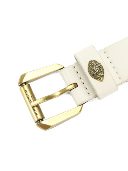 Ζώνη Kurt Geiger London με αγκράφα με καρφιά λευκό