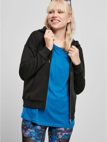 Hanorac cu glugă Urban Classics din material terry negru